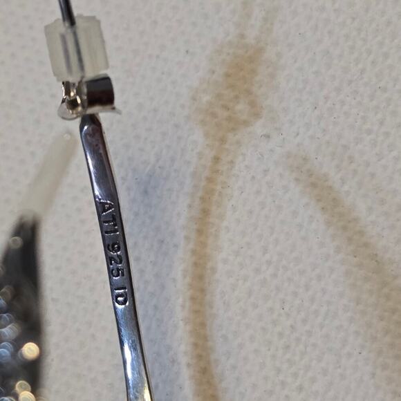 Sterling Silver 925 and Etched Hoop Earrings New! - Picture 5 of 6